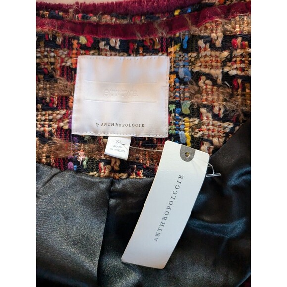 Anthropologie Ett:twa Jacket Women XL Harlequin Oversized Tweed Longline Multi - Picture 11 of 15